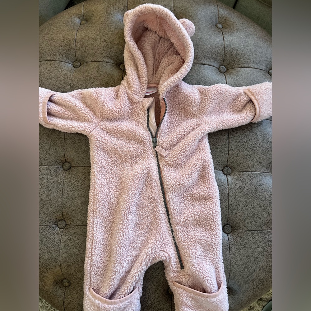 Hanna Andersson Pink Fleece Kids One Piece